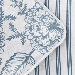 Blue Jacobean Reversible 3-Pc. King Quilt Set-Kirkland's Home Cheap