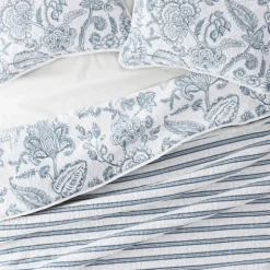 Blue Jacobean Reversible 3-Pc. King Quilt Set-Kirkland's Home Cheap