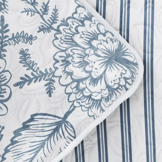 Blue Jacobean Reversible 3-Pc. Queen Quilt Set-Kirkland's Home New