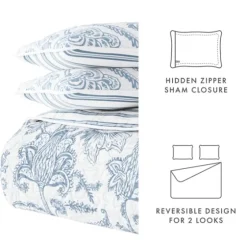 Blue Jacobean Reversible 3-Pc. Queen Quilt Set-Kirkland's Home New