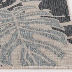 Blue Malibu Monstera Outdoor Area Rug, 7X9-Kirkland's Home Clearance
