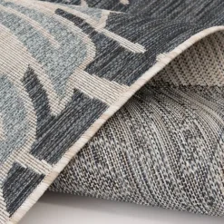 Blue Malibu Monstera Outdoor Area Rug, 7X9-Kirkland's Home Clearance