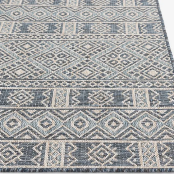 Blue Malibu Tribal Outdoor Area Rug, 7X9-Kirkland's Home Best Sale