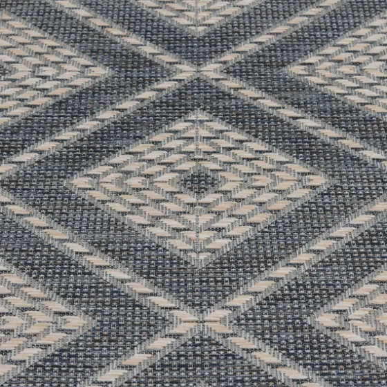 Blue Malibu Woven Diamond Outdoor Area Rug, 7X9-Kirkland's Home Store