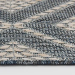 Blue Malibu Woven Diamond Outdoor Area Rug, 7X9-Kirkland's Home Store