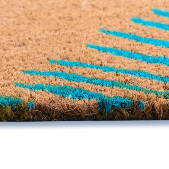 Blue Palm Fronds Welcome Coir Doormat-Kirkland's Home Best