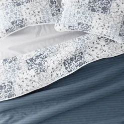 Blue Patchwork Reversible 3-Pc. Queen Quilt Set-Kirkland's Home Store