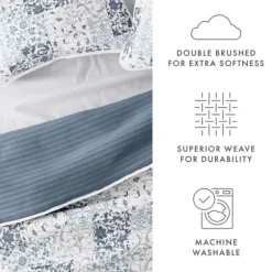 Blue Patchwork Reversible 3-Pc. Queen Quilt Set-Kirkland's Home Store
