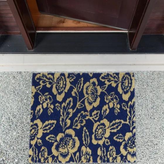 Blue Peonies Coir Doormat-Kirkland's Home Sale