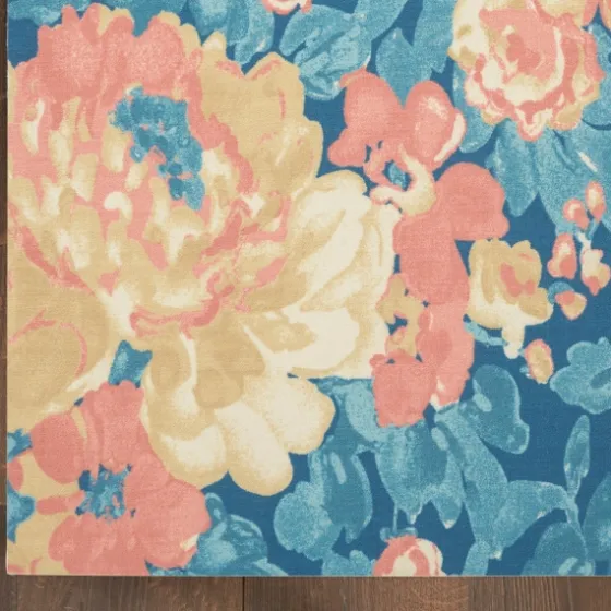 Blue Poppies Floral Outdoor Area Rug, 5X7-Kirkland's Home Fashion