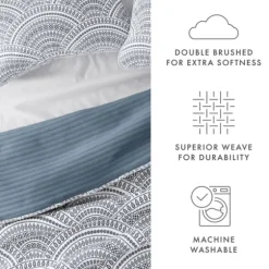 Blue Scalloped Reversible 3-Pc. King Quilt Set-Kirkland's Home Flash Sale