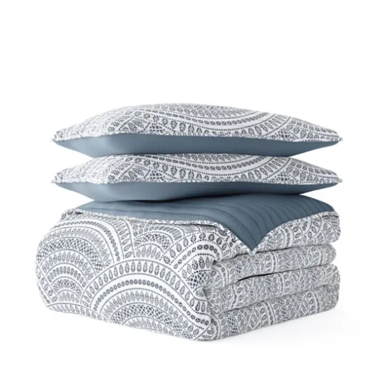 Blue Scalloped Reversible 2-Pc. Twin Quilt Set-Kirkland's Home Online