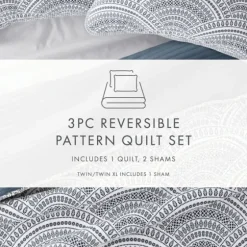 Blue Scalloped Reversible 2-Pc. Twin Quilt Set-Kirkland's Home Online