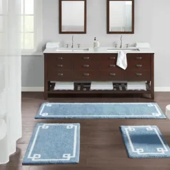 Blue Simple Trim Cotton Tufted Bath Mat, 30 In.-Kirkland's Home Best