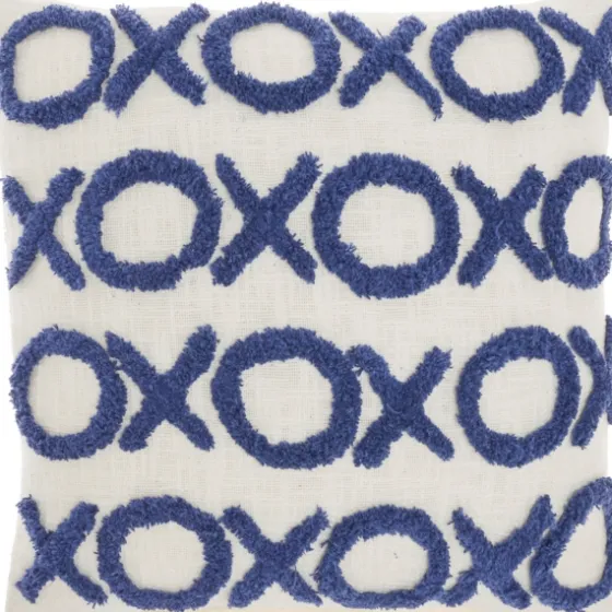 Blue Tufted Xoxo Cotton Throw Pillow-Kirkland's Home Hot