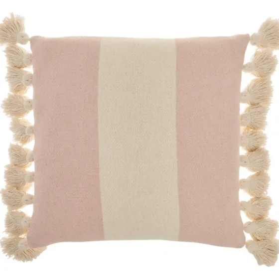 Blush And Ivory Striped Tassel Pillow-Kirkland's Home Hot
