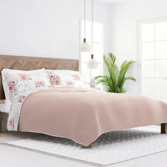 Blush Patchwork Reversible 3-Pc. King Quilt Set-Kirkland's Home Cheap