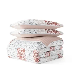 Blush Patchwork Reversible 3-Pc. Queen Quilt Set-Kirkland's Home Discount