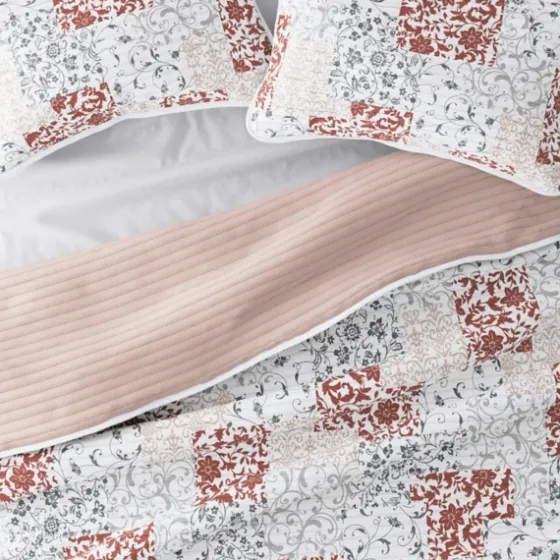 Blush Patchwork Reversible 3-Pc. Queen Quilt Set-Kirkland's Home Discount