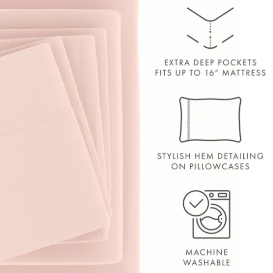 Blush Ultra Soft 6-Pc. Full Sheet Set-Kirkland's Home Cheap