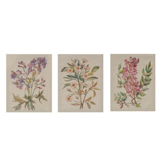 Botanical Linen Art Prints, Set Of 3-Kirkland's Home Clearance