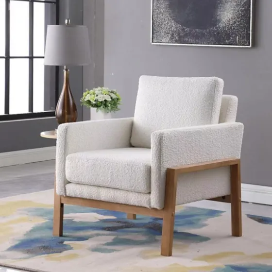 Boucle Wood Frame Accent Chair-Kirkland's Home Flash Sale