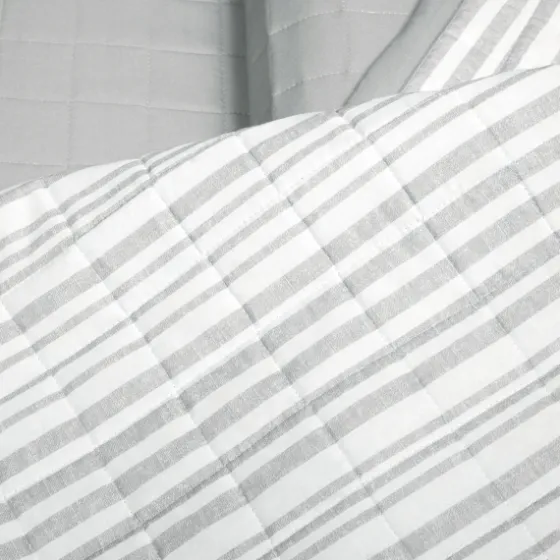 Box Stitch Cotton Full/Queen 3-Pc. Quilt Set-Kirkland's Home Store