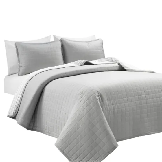 Box Stitch Cotton Full/Queen 3-Pc. Quilt Set-Kirkland's Home Store