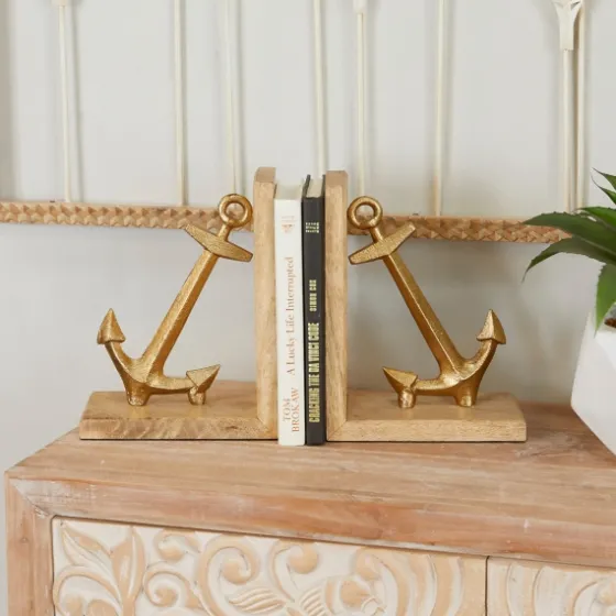 Brass Anchor Bookends, Set Of 2-Kirkland's Home Outlet