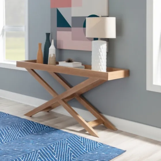 Brazilian Pine Tray Top Console Table-Kirkland's Home Shop