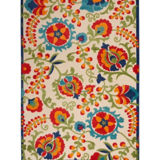 Bright Abstract Floral Outdoor Area Rug, 5X7-Kirkland's Home New