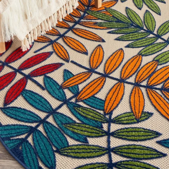 Bright Branches Round Outdoor Area Rug, 5X5-Kirkland's Home Hot