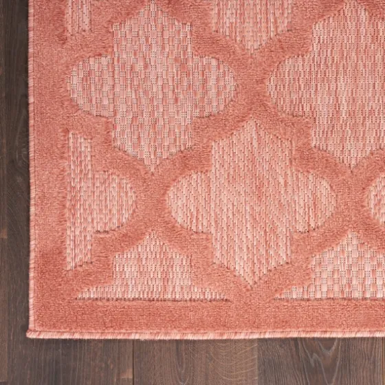 Bright Coral Trellis Outdoor Area Rug, 4X6-Kirkland's Home Best Sale