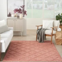Bright Coral Trellis Outdoor Area Rug, 4X6-Kirkland's Home Best Sale