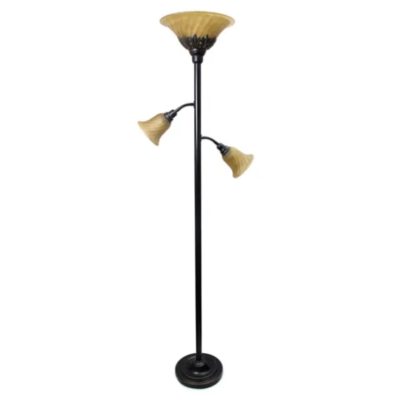 Bronze And 3-Scallop Glass Floor Lamp-Kirkland's Home Cheap