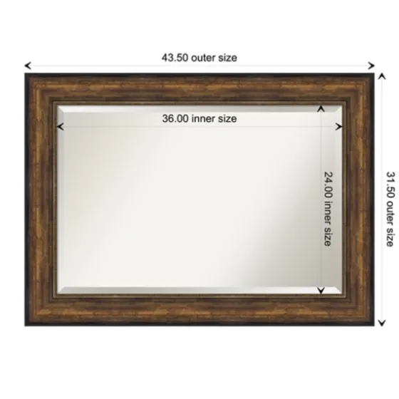 Bronze Frame Beveled Mirror, 43.5X31.5 In.-Kirkland's Home Outlet