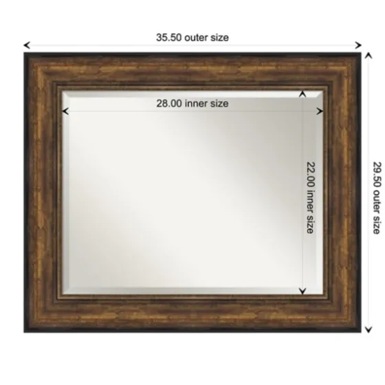Bronze Frame Beveled Mirror, 35.5X29.5 In.-Kirkland's Home Outlet