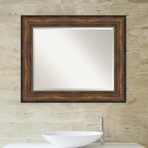Bronze Frame Beveled Mirror, 35.5X29.5 In.-Kirkland's Home Outlet