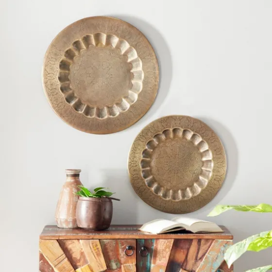 Bronze Metal Moroccan Wall Sculptures, Set Of 2-Kirkland's Home Online