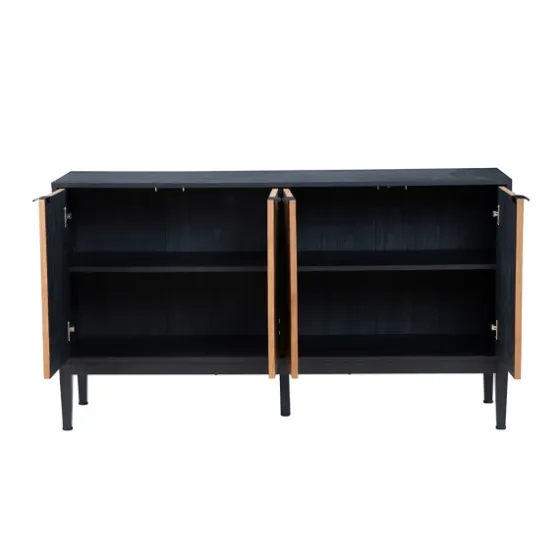 Brown And Black Wood Chevron 4-Door Sideboard-Kirkland's Home New