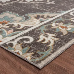 Brown Floral Medallion Outdoor Area Rug, 7X9-Kirkland's Home Shop