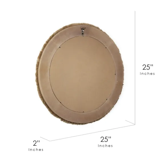 Brown Fringe Jute Round Wall Mirror-Kirkland's Home Online