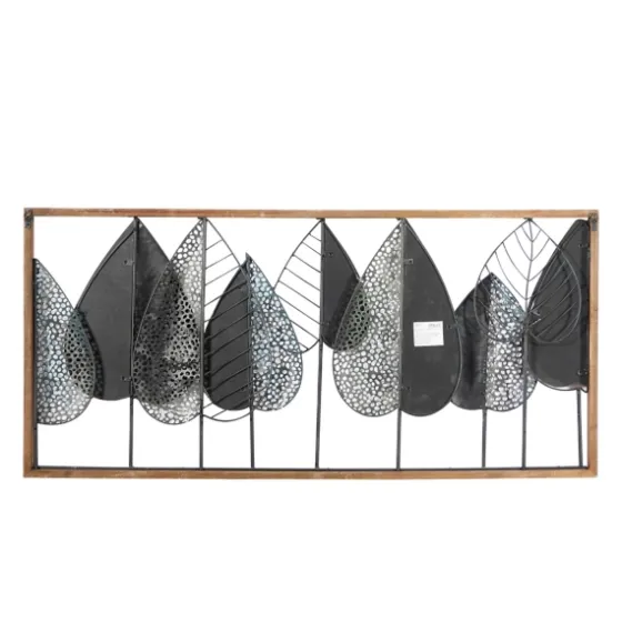 Brown Metal And Wood Leaves Wall Plaque-Kirkland's Home Outlet