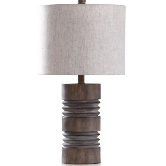 Brown Ribbed Wood Finish Table Lamp-Kirkland's Home Outlet