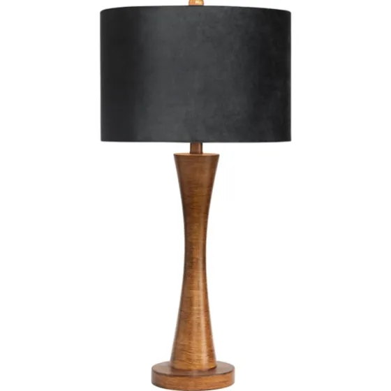 Brown Tapered Base Velvet Shade Table Lamp-Kirkland's Home Outlet
