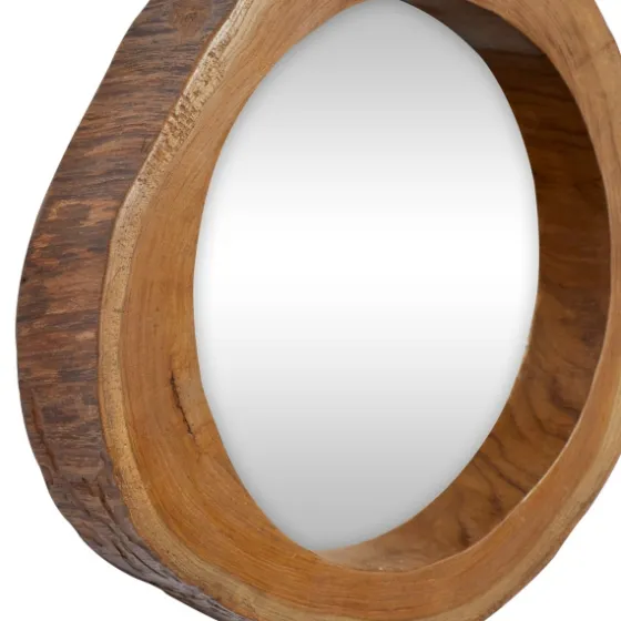 Brown Teak Wood Frame Wall Mirrors, Set Of 4-Kirkland's Home Sale