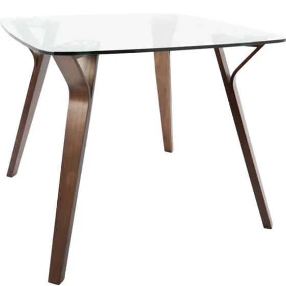 Brown Wood & Glass Midcentury Modern Dining Table-Kirkland's Home Sale