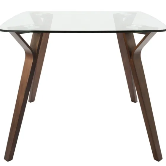 Brown Wood & Glass Midcentury Modern Dining Table-Kirkland's Home Sale