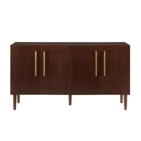 Brown Wood And Gold 4-Door Cabinet-Kirkland's Home New