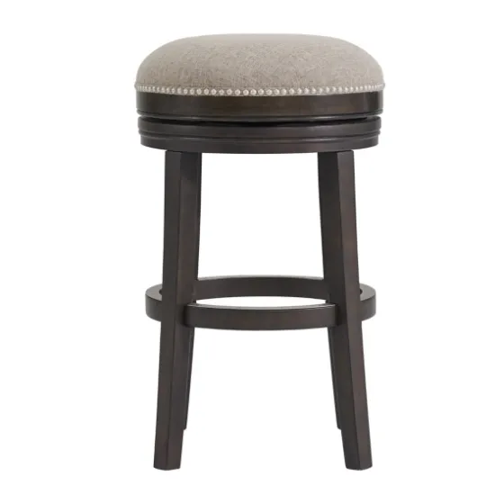 Brown Wood Backless Swivel Bar Stool-Kirkland's Home Discount